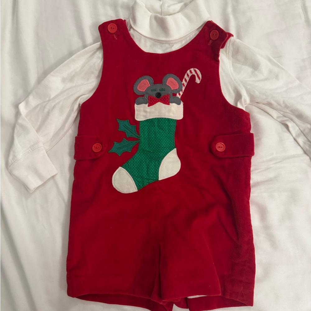 Vintage 80s - Stocking Appliqué Kids Romper - Bundled with Old Navy Top